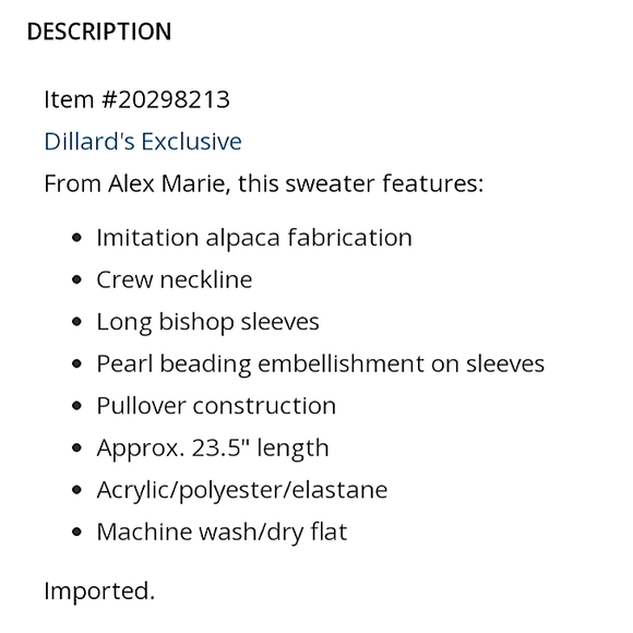 ALEX Marie | Pearl Embellished Puff Sleeve Sweater - Picture 5 of 6